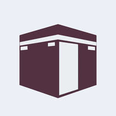Vector Illustration of Kaaba Burgundy Icon