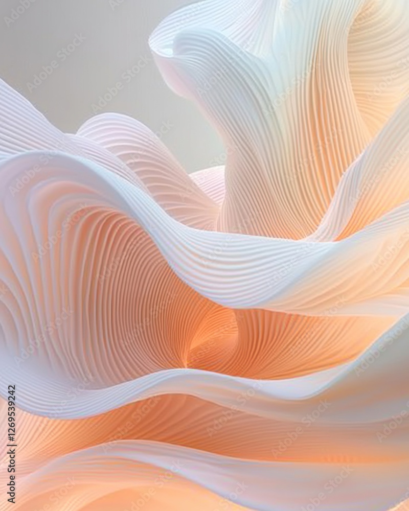 Poster elegant flowing abstract design studio digital art soft colors close-up textured patterns