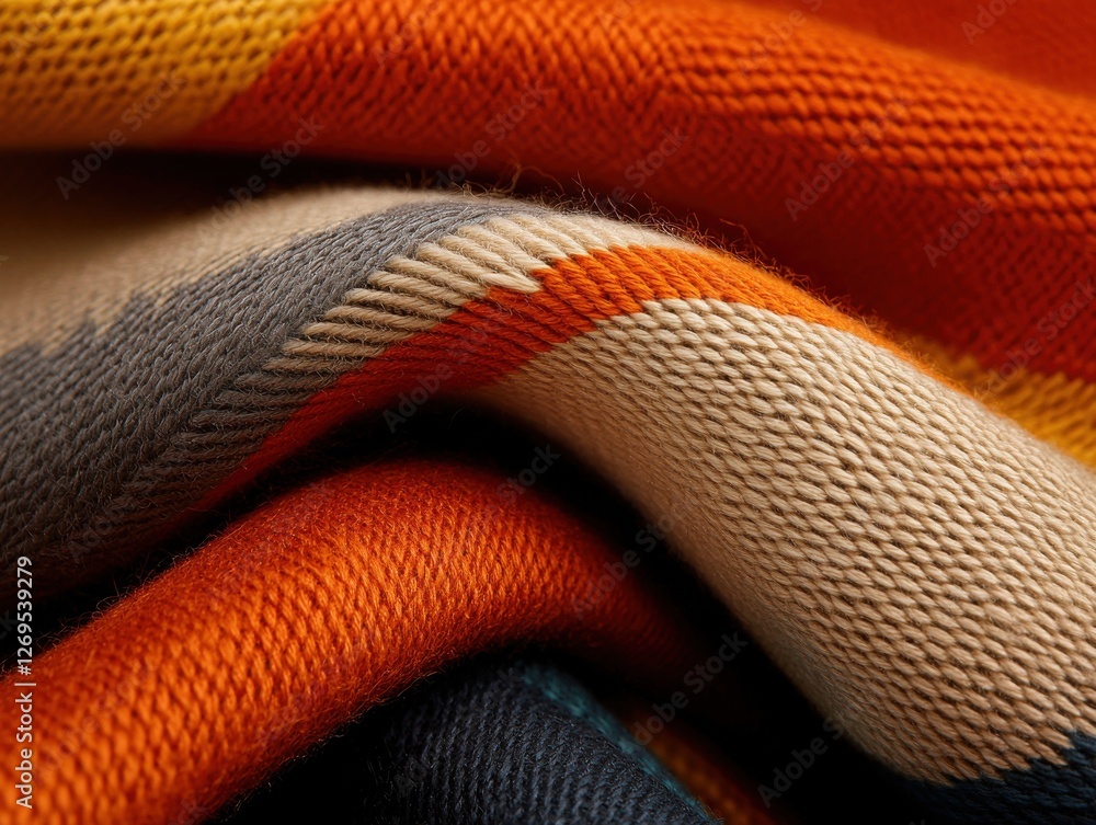 Poster textured fabric close-up studio setting textile warm colors macro view material concept