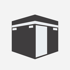 Vector Illustration of Kaaba Dark Grey Icon