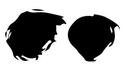 Set of Black random brush strokes. On transparent white background. Good for design combinations on banners and flyers