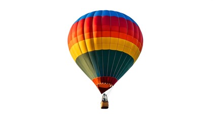 Fototapeta premium Vibrant hot-air balloon isolated on white background for creative design projects and travel-themed visual content