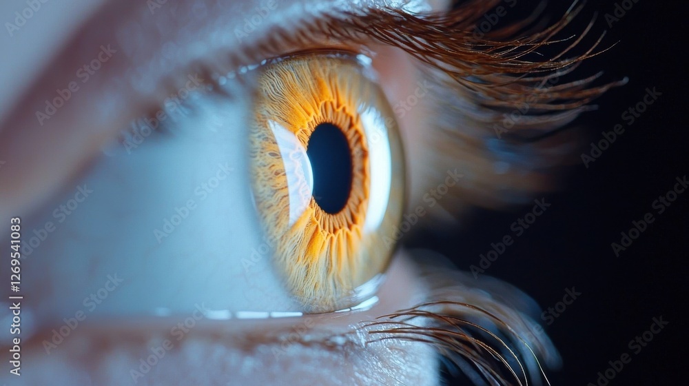 Poster captivating close-up of an eye macro artistic context dark background intimate perspective