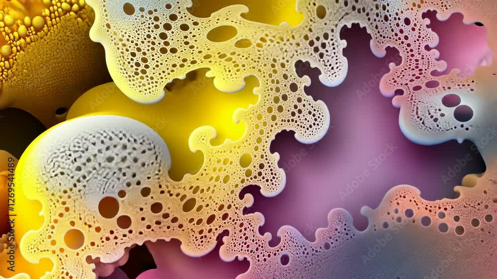 Aufkleber artistic representation of colorful abstract foam patterns in vibrant hues