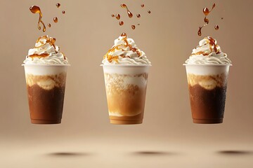 Caramel Iced Coffee in a Plastic Cup