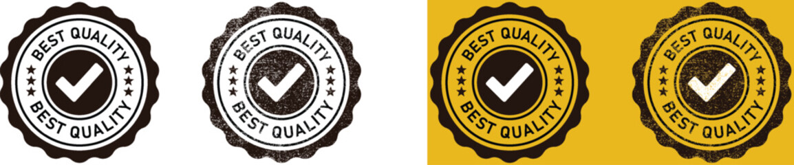 Best Quality Badge Set. Best Quality Seals on White and Yellow Backgrounds.
