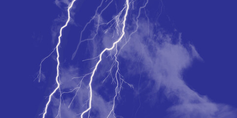 Blue lightning strike during an electrical storm. Lightning on the sky with stormy clouds. Cloudy, with a no-nonsense blue Rabbitohs. Thunderstorm and blue cloudy sky. Changing conditions. 
