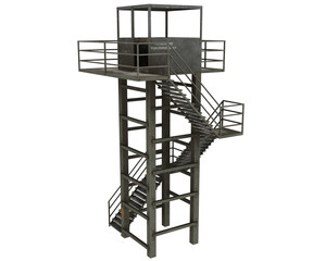 3d rendering military watchtower