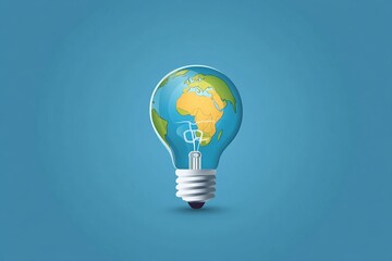 Innovative light bulb concept showcasing africa digital graphic bright background creative perspective