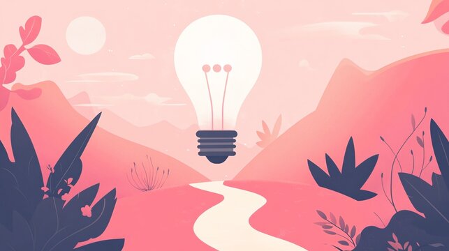 Illuminating ideas serene landscape digital art vibrant nature aerial view conceptual inspiration