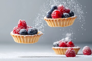 Sweet Berry Tarts in Mid-Air