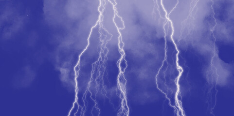 Blue lightning strike during an electrical storm. Lightning on the sky with stormy clouds. Cloudy, with a no-nonsense blue Rabbitohs. Thunderstorm and blue cloudy sky. Changing conditions. 