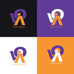 Modern Creative Trendy VOA Letter Logo Design