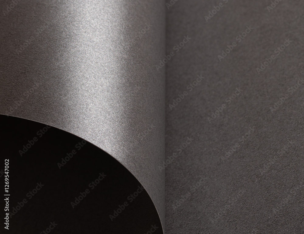 Poster charcoal gray paper background with a pearlescent, glossy texture and shimmering wavy edges. deep gr
