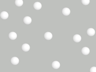 白い球体が並ぶ背景。