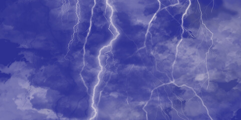 Blue lightning strike during an electrical storm. Lightning on the sky with stormy clouds. Cloudy, with a no-nonsense blue Rabbitohs. Thunderstorm and blue cloudy sky. Changing conditions. 