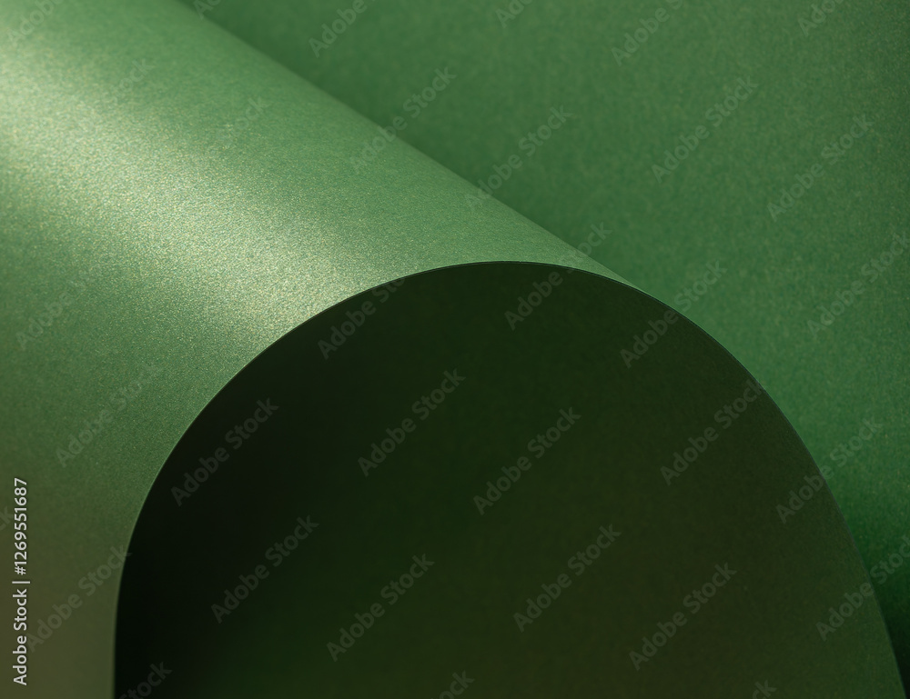 Fototapete deep green paper background with a smooth matte texture and subtle wavy edges. earthy olive and basi