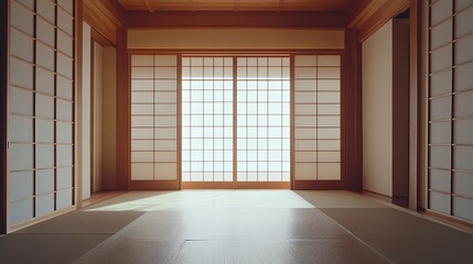 Serene interior of a traditional Asian room.