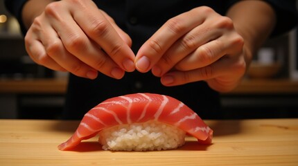 chef preparing sushi