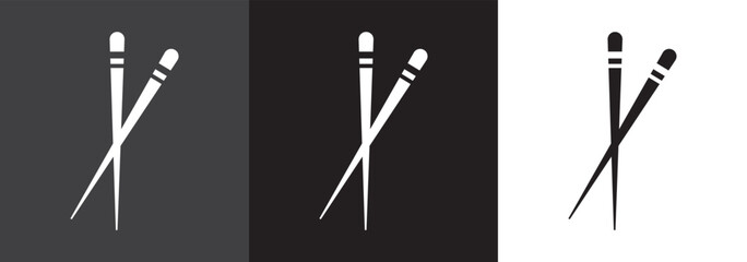Doodle sushi chopsticks vector illustration set. Hand-drawn asian food utensil sketch icon design