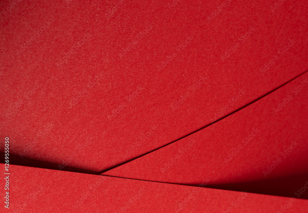Poster Fiery crimson paper background with a fine textured surface and layered folds. Rich ruby and scarlet tones create a bold, elegant, and luxurious abstract design with dynamic contrast.