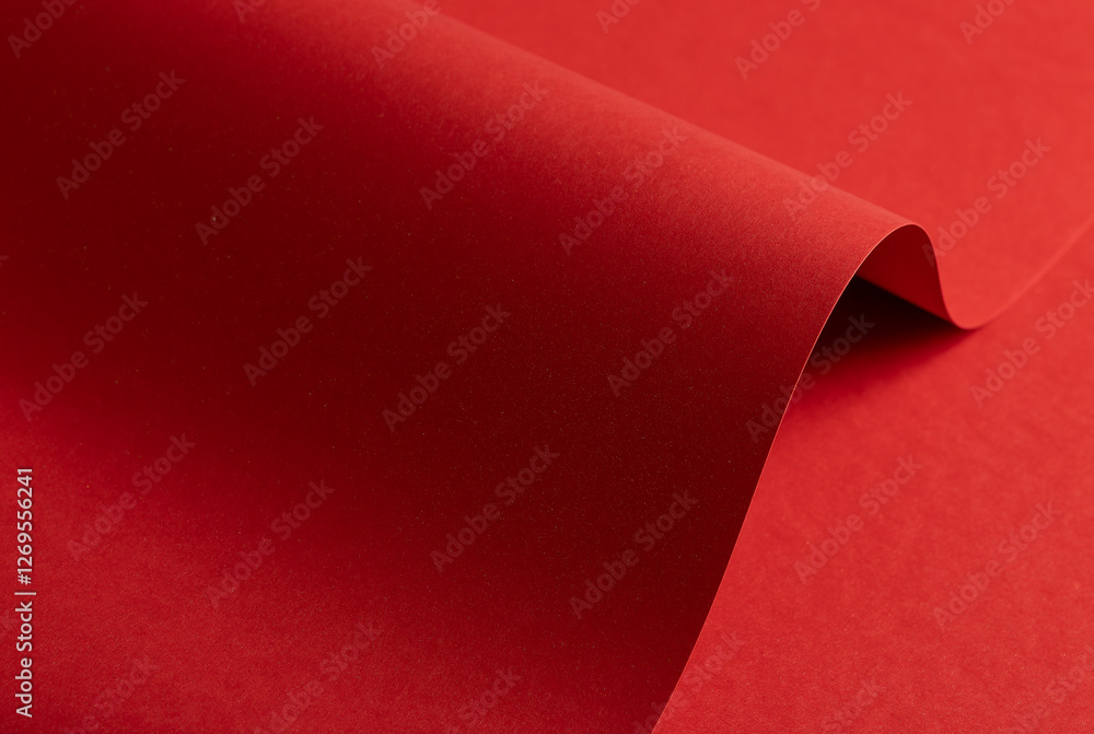 Poster Fiery crimson paper background with a smooth texture and wavy edges. Rich scarlet tones and a glowing gradient create a bold, elegant, and luxurious abstract design with dynamic contrast.