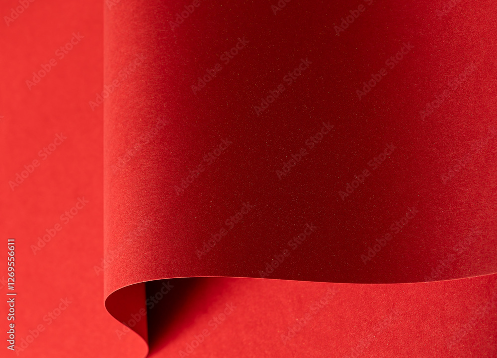 Aufkleber fiery crimson paper background with a velvety smooth texture and wavy edges. rich ruby and carmine t