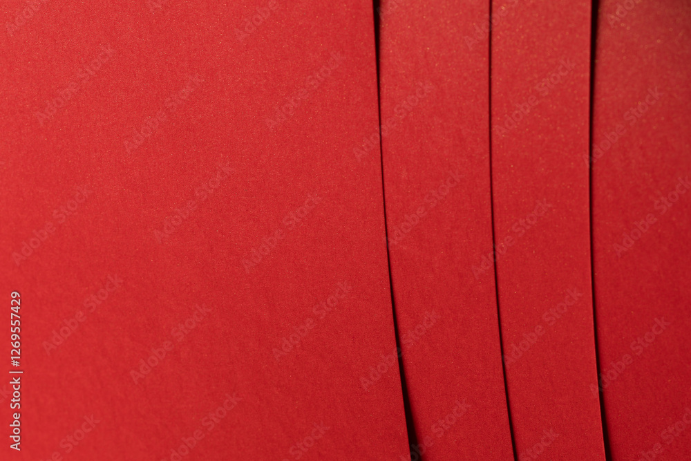 Poster Fiery crimson paper background with deep vermilion tones and layered folded textures. Bold geometric lines and a smooth gradient create a luxurious, elegant, and dynamic abstract design.