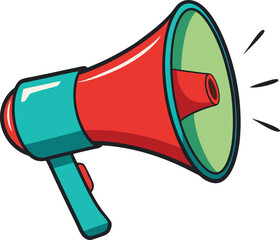 Colorful Megaphone Icon with Bold Design