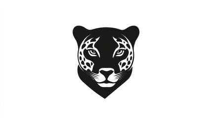 Jaguar head profile, wildlife art, white background, logo design (1)