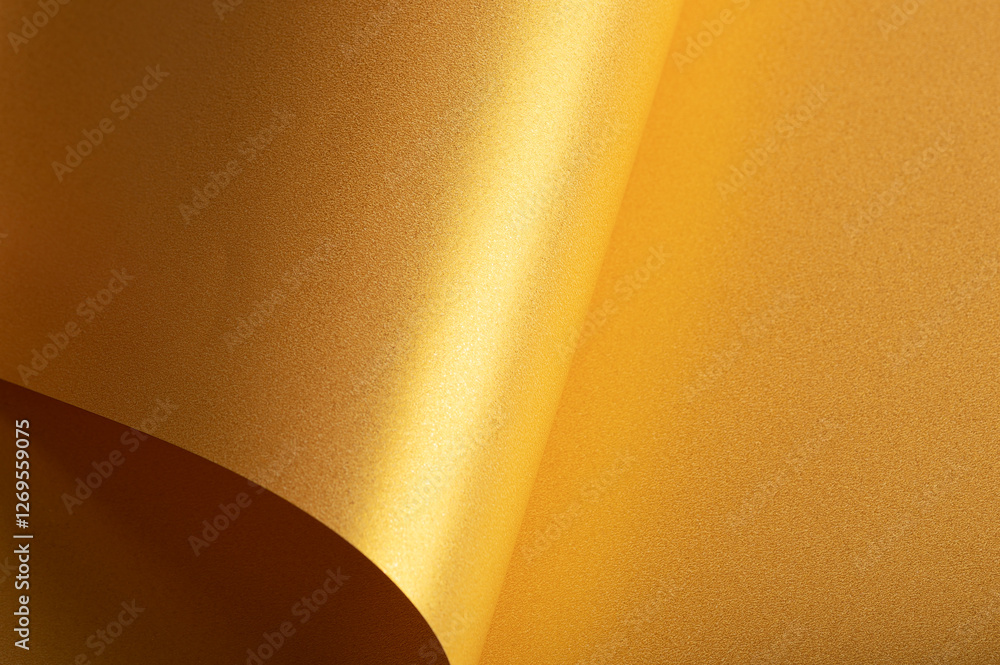 Aufkleber golden saffron paper background with a pearlescent, glossy texture and shimmering edges. radiant hon