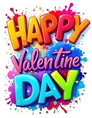  happy valentine day graphic design vibrant colorfu