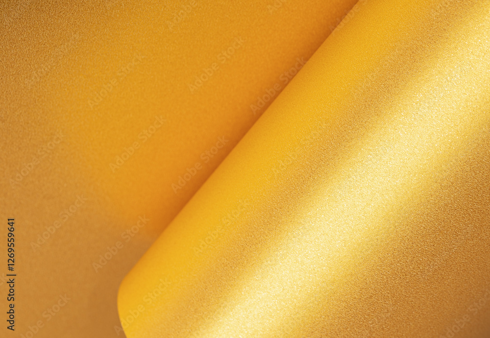 Aufkleber golden saffron paper background with a pearlescent, glossy texture and shimmering folds. radiant hon