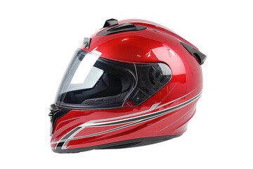 Fototapeta premium Aerodynamic Motorcycle Safety Helmet for Racing Enthusiasts Isolated on Transparent Background