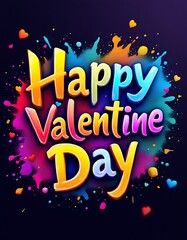 Fototapeta premium happy valentine day graphic design vibrant colorfu