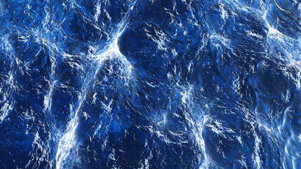 Water waves pattern texture, rough sea waves surface detailed 3d illustration.