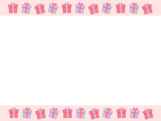 プレゼントボックス　ライン　フレーム　イラスト