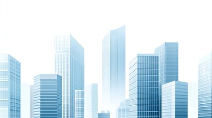 Fototapeta premium Modern city skyline, urban landscape, background, development, architectural illustration