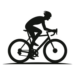 cyclist in action silhouette vector clip art design