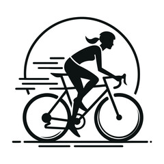 Obraz premium cyclist in action silhouette vector clip art design
