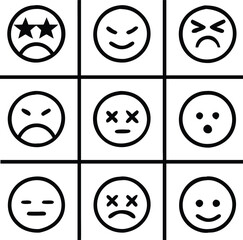 Emoji bundle silhouette of vector set of funny cartoon faces set of emoji smileys set of smiley faces and vector illustration of a set of funny monsters set of funny faces