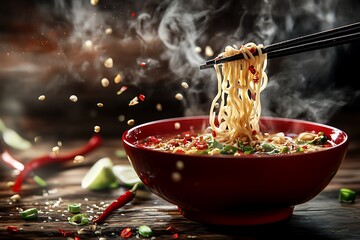 Spicy Asian Noodles Soup - A Culinary Delight