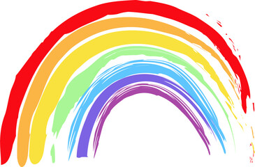 Rainbow, multicolored stripes on a white background