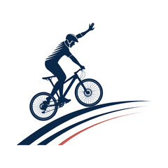Fototapeta premium cyclist in action silhouette vector clip art design