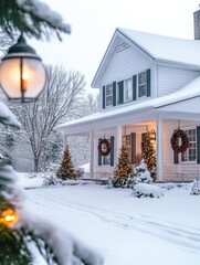Christmas White House Front Porch