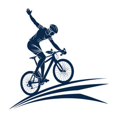 Fototapeta premium cyclist in action silhouette vector clip art design