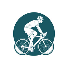 Fototapeta premium cyclist in action silhouette vector clip art design