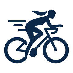 cyclist in action silhouette vector clip art design