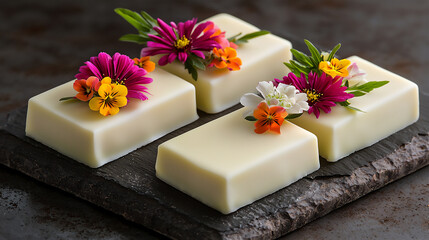  nature-inspired white chocolate bars with edible flowers