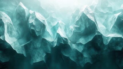 Obraz premium Abstract geometric background depicting angular shapes resembling an underwater canyon with shadows and textures in teal and gray hues